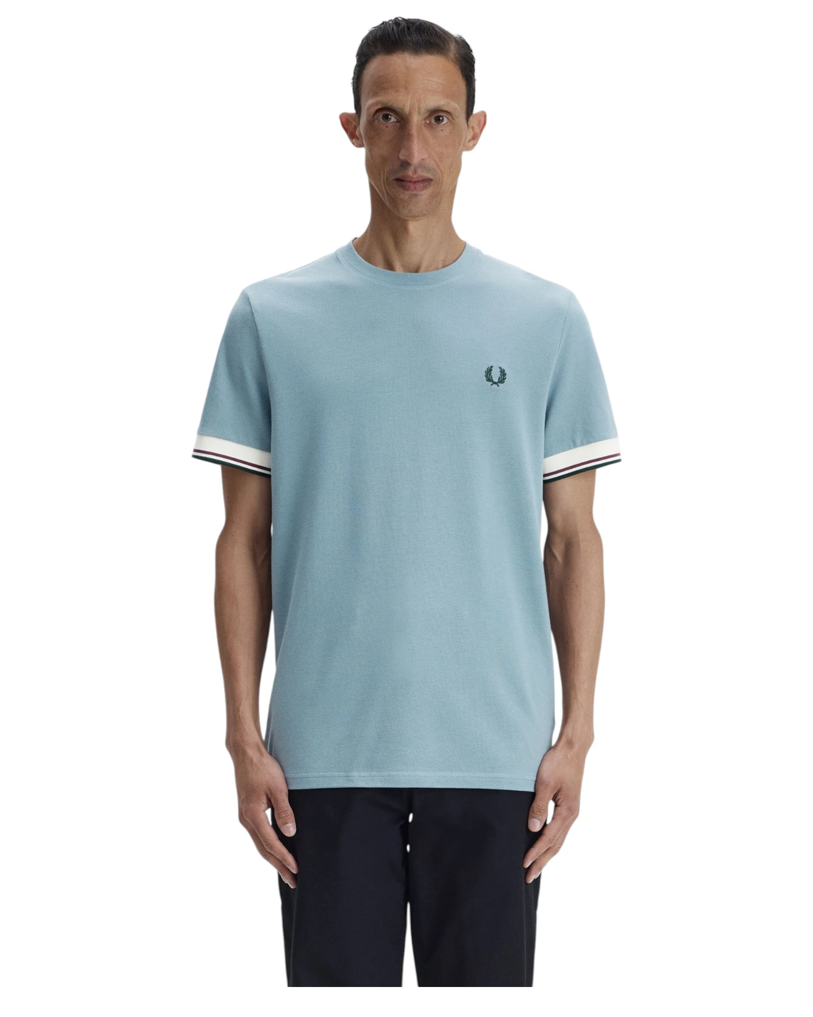 Fred Perry Ανδρικό T-shirt Twin Tipped Cuff T-Shirt M2396-Z20 Μέντα