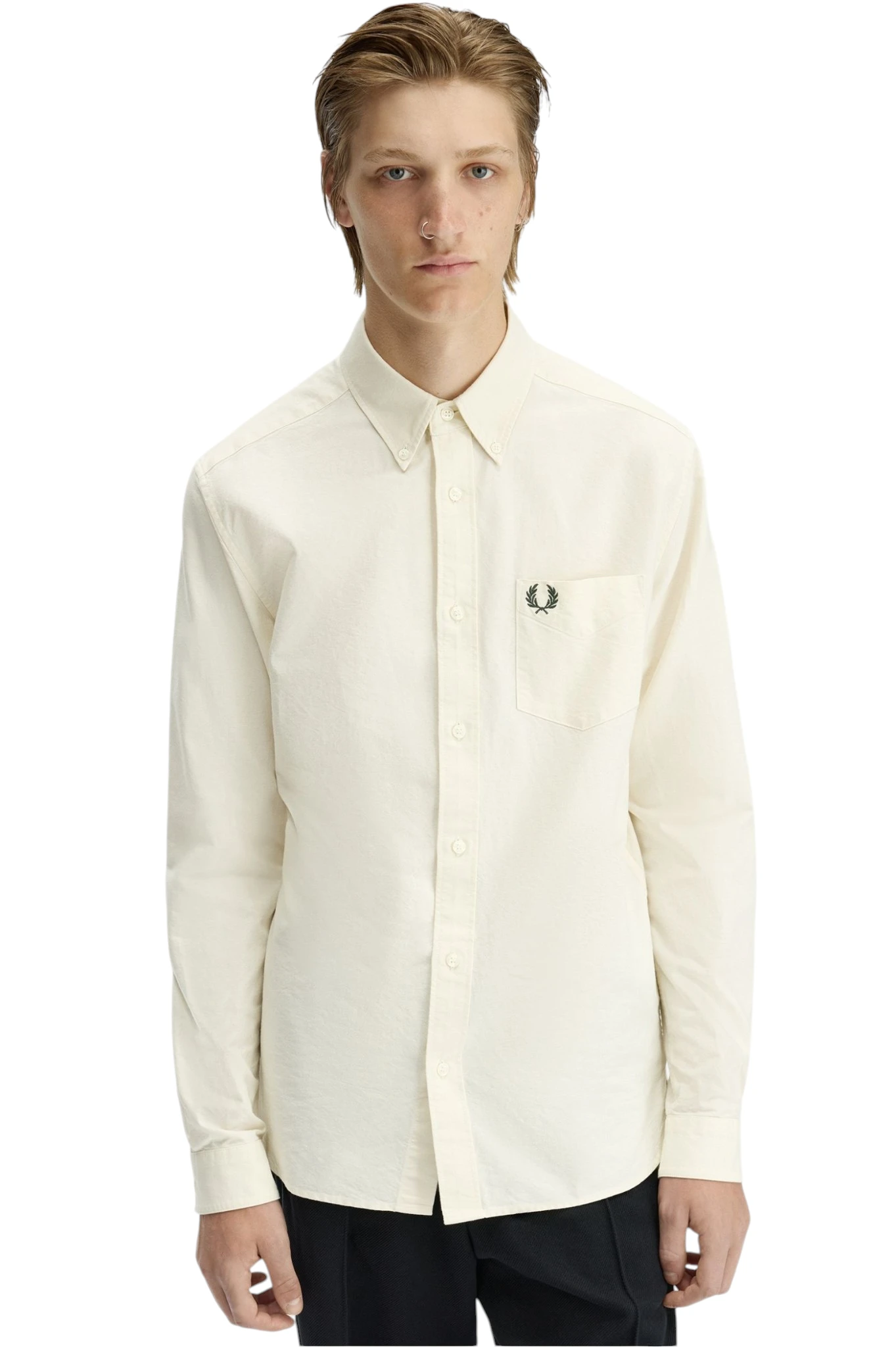 Fred Perry Ανδρικό Πουκάμισο Oxford Shirt M5516-13B Εκρού