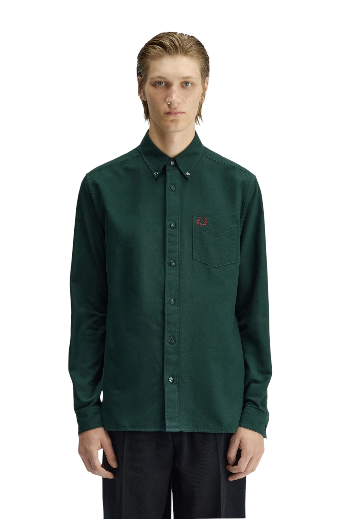Fred Perry Ανδρικό Πουκάμισο Oxford Shirt M5516-30A Πράσινο